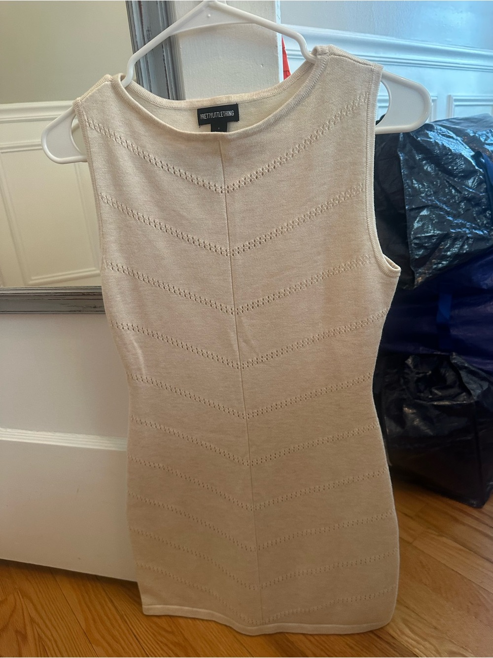 Missguided Petite Sophisticate Cream Knit Sheath Dress